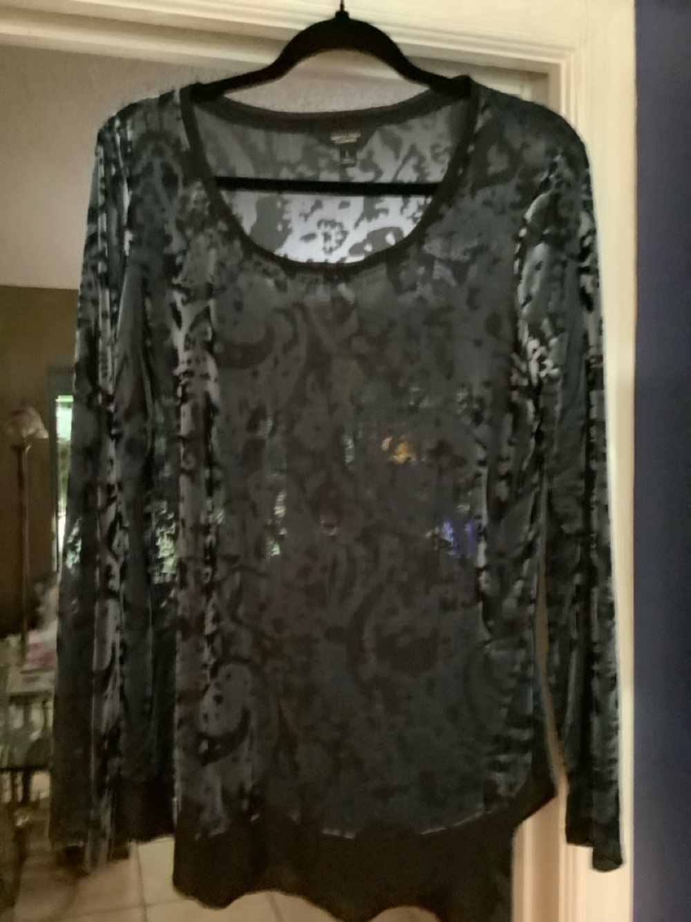 Simply Vera Vera Wang Blue Patterned Tunic Top